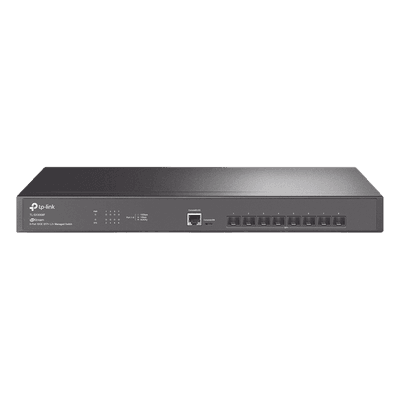 Switch Fibra Óptica L2+ / 8 Puertos SFP+ 10G / 160 Gbps / Sin Ventiladores / Montaje en Rack / Gestión Omada Centralizada