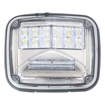 Luz de advertencia de 8 X 6", Color Claro, Con Luz de Trabajo Clara, Ideal para Ambulancias