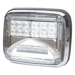 Luz de advertencia de 8 X 6", Color Claro, Con Luz de Trabajo Clara, Ideal para Ambulancias
