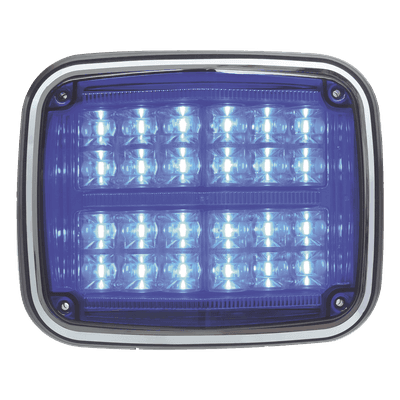 Luz de advertencia de 8 X 6", Color Azul, SAE,  IP67, Ideal para Ambulancias