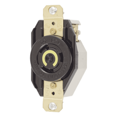 Receptáculo de Media Vuelta Industrial para Empotrar de 20 A 125 V CA 2 Polos 3 Hilos (NEMA L5-20R)