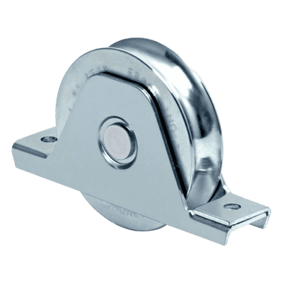 Rueda para Puerta Corrediza / Diámetro 12 cm / Carga 400 kg / Acero Galvanizado / Fijación Inferior / Canal Tipo U