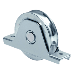 Rueda para Puerta Corrediza / Diámetro 12 cm / Carga 400 kg / Acero Galvanizado / Fijación Inferior / Canal Tipo U