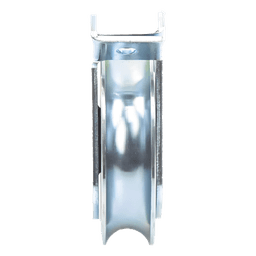 Rueda para Puerta Corrediza / Diámetro 12 cm / Carga 400 kg / Acero Galvanizado / Fijación Inferior / Canal Tipo U