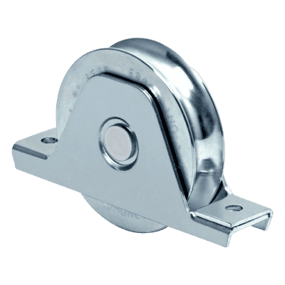 Rueda para Puerta Corrediza / 14 cm / Acero Galvanizado / Fijación Inferior / Carga 420 kg
