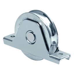 Rueda para Puerta Corrediza / 14 cm / Acero Galvanizado / Fijación Inferior / Carga 420 kg