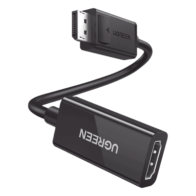 Convertidor DisplayPort a HDMI 4K@60Hz | 3D | HDR | Blindaje Interno | Botón Liberador | Largo 25 cm (9.84 Pulgadas) | Carcasa de ABS | Plug & Play.