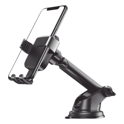 Soporte de Celular para Automóvil / Ventosa con Succión Fuerte / Rotación 360° / Brazo Telescópico Ajustable / Compatible 4.7'' a 7'' / Sujeción por Gravedad