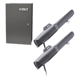 Kit de Operadores Abatibles / Para Puertas de Hasta 5.5 Metros (18 Pies) / Respaldo de Baterías / 300 Ciclos Diarios / UL325