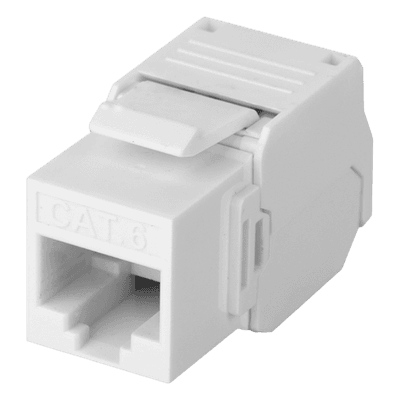 Módulo Jack Keystone / Cat6 / Toolless / Terminación 180° / 1 Puerto / Sin Blindaje / Color Blanco