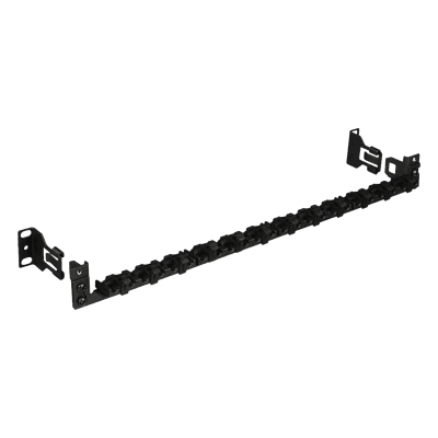 Barra de Alivio de Tensión / 24 Cables / Racks 19" y 23" / Clips Ajustables / Liberación Rápida Sin Herramientas / Diseño Compacto 1U a 2U