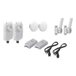 Kit de 2 radios B5X con 2 antenas de (12 dBi), rango de frecuencia extendida (4.9 a 6.4 GHz),  incluye inyector POE, cable de alimentación y 2 FLEXIMOUNT-XL para alineación, distancia de hasta 2 km