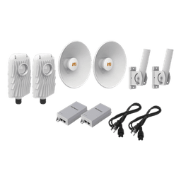 Kit de 2 radios B5X con kit de antenas de (25 dBi), rango de frecuencia extendida (4.9 a 6.4 GHz),  incluye inyector POE, cable de alimentación y 2 FLEXIMOUNT-XL para alineación, distancia de hasta 10 km