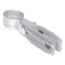Aislador de Paso o Esquina con Abrazadera / 1 Pulgada (25 mm) / Resina Virgen 100% / Anti-Arqueo / Acero Galvanizado / Poste Cerco Eléctrico