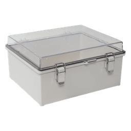 Gabinete de Protección IP66 / ABS con Puerta Transparente / 170 x 220 x 110 mm / Cierre de Broches Inoxidables / Compatible con Candado de Perno 5 mm