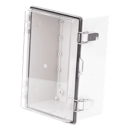 Gabinete Plástico ABS / IP66 / Puerta Transparente Policarbonato / 190 x 290 x 140 mm / Cierre Broche Inoxidable / Compatible Candado Perno 5 mm