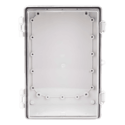 Gabinete Plástico ABS / IP66 / Puerta Transparente Policarbonato / 190 x 290 x 140 mm / Cierre Broche Inoxidable / Compatible Candado Perno 5 mm