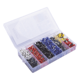 Terminales Tipo Ferrul / 1200 Piezas / Cobre/Latón Chapado en Estaño / Polipropileno / 0.5 a 10.0 mm2 / AWG 20 a 7