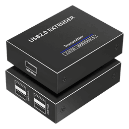 Kit EXTENSOR USB 2.0 de 4 Puertos para Distancias de Hasta  150 m | Soporta USB 2.0, USB 1.1 y USB 1.0 | UTP Cat 5e/6/6a/7 | Soporta Switch Gigabit | Ideal para Cámaras WEB, Impresoras, Escáner, Memorias, Mouse, etc.