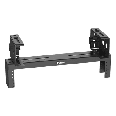 Rack de Distribución Aéreo de 2 Postes PanZone®, Rieles Roscados #12-24, de 2 UR, Color Negro 