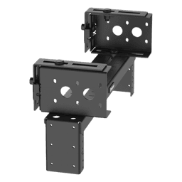 Rack de Distribución Aéreo de 2 Postes PanZone®, Rieles Roscados #12-24, de 2 UR, Color Negro 