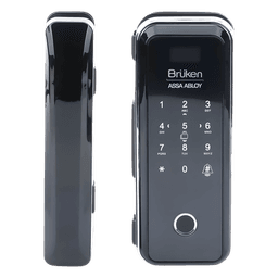 Cerrojo Electrónico / Lector de Huella / Tarjeta y Teclado / 99 Usuarios / Puerta Vidrio 12 mm / Batería AA