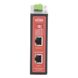 Splitter PoE IN hasta 90 W / Salida DC 12v/16V/24v o 48V / Carcasa metálica / Industrial soporte para riel DIN / Aplicaciones CCTV