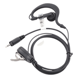 Micrófono-Audífono Profesional / Gancho Ergonómico en G / PTT de Solapa / Cable Kevlar / Conector 2 Pines / Uso Prolongado