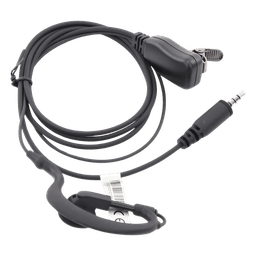 Micrófono-Audífono Profesional / Gancho Ergonómico en G / PTT de Solapa / Cable Kevlar / Conector 2 Pines / Uso Prolongado