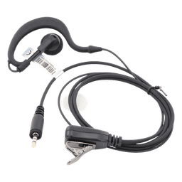 Micrófono-Audífono Profesional / Gancho Ergonómico en G / PTT de Solapa / Cable Kevlar / Conector 2 Pines / Uso Prolongado
