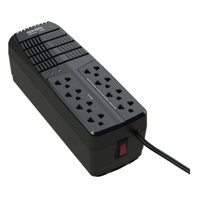 Regulador de Voltaje 1000 VA-500 W /  4 Contactos con AVR / 4 Contactos con Supresor de Picos / Protección RJ11