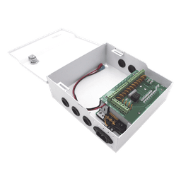 Fuente de poder profesional de 12 Vcc @ 16 A / para 16 cámaras / Con capacidad de batería de respaldo / Requiere batería / Voltaje de entrada de 96-264 Vca 