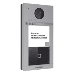 Videoportero IP 2 Megapixel / Llamada y Apertura Remota desde App Hik-Connect / PoE / Exterior IP65 + Antivandalico IK08 / 1 Departamento / Apertura con Tarjeta / Soporta 2 Puertas y hasta 6 Monitores