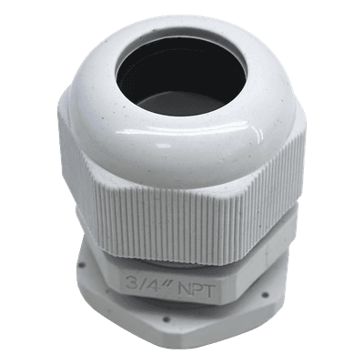 Conector Tipo Glándula / Rosca NPT 3/4" / Rango de Cable 10-16 mm / Plástico Industrial / IP para Ambientes Exigentes