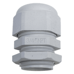 Conector Tipo Glándula / Rosca NPT 3/4" / Rango de Cable 10-16 mm / Plástico Industrial / IP para Ambientes Exigentes
