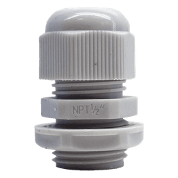 Conector Tipo Glándula / Rosca NPT 1/2" / Rango Cable 6-11 mm / Plástico Industrial / IP Aplicable