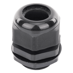 Conector Glándula Plástico / Rosca NPT 1" (25.4 mm) / Rango de Cable 16-22 mm / Color Negro / 7 Dimensiones Precisas