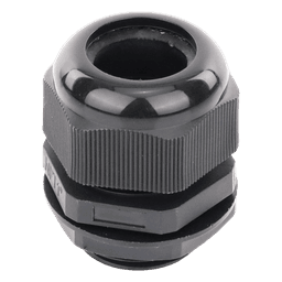 Conector Glándula Plástico / Rosca NPT 1" (25.4 mm) / Rango de Cable 16-22 mm / Color Negro / 7 Dimensiones Precisas