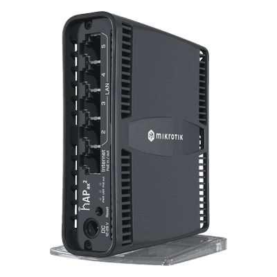 (hAP ax2) Router inalámbrico Wi-Fi 6 160mW de Potencia, 5 puertos gigabit, Port 1 PoE in/out