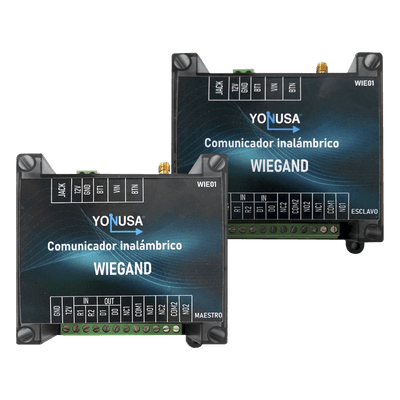 Convertidor de lectora para control de acceso (cableado a inalámbrico) / 1 Wiegand / 2 Relevadores / 2 Entradas / Hasta 1.6 KM de distancia