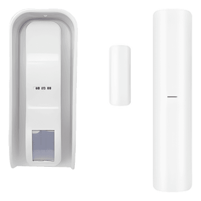 Sensor de Movimiento Tipo Cortina / 100 % Exterior / Alimentado por baterías / Doble tecnología MW & PIR / Compatible con AXPRO / Incluye DS-PDMC-EG2-WB