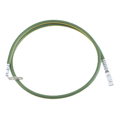 Jumper Para Aterrizar Equipos en Racks o Gabinetes, 6 AWG, con Terminal Doblada a 90 Grados, 0.60 m de Largo