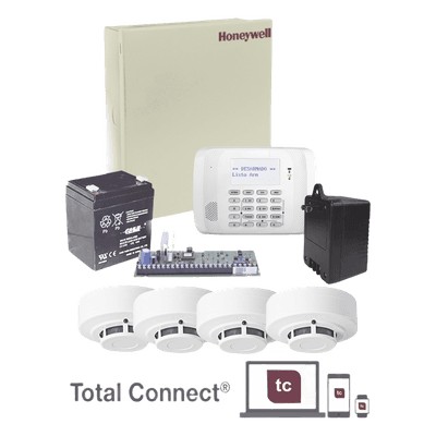 Kit panel de alarma VISTA-48LA / Gabinete, transformador y batería / 4 detectores de humo / 48 zonas / 40 inalámbricas 5800 / Total Connect