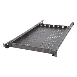 Charola Ventilada para Soportar Equipos en Rack, Profundidad Ajustable de 495 a 965 mm, 1U, Color Negro