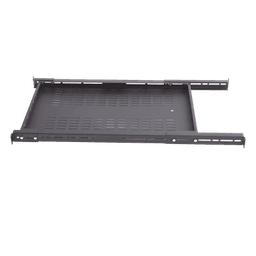 Charola Ventilada para Soportar Equipos en Rack, Profundidad Ajustable de 495 a 965 mm, 1U, Color Negro