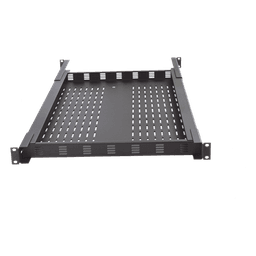 Charola Ventilada para Soportar Equipos en Rack, Profundidad Ajustable de 495 a 965 mm, 1U, Color Negro