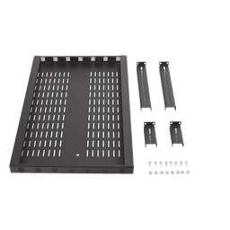 Charola Ventilada para Soportar Equipos en Rack, Profundidad Ajustable de 495 a 965 mm, 1U, Color Negro