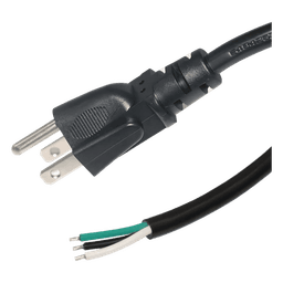 Cable de Alimentación AC / 120-240 Vca / 1.8 m (5.91 ft) / 3 Fases / 18 AWG / Clavija Tipo B / Puntas Libres