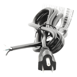 Cable de Alimentación AC / 120-240 Vca / 1.8 m (5.91 ft) / 3 Fases / 18 AWG / Clavija Tipo B / Puntas Libres