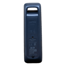 Control remoto 5 canales para motores de persiana Somfy con señal inalámbrica, instrucciones: sube, baja y detener, con posición favorita programada.